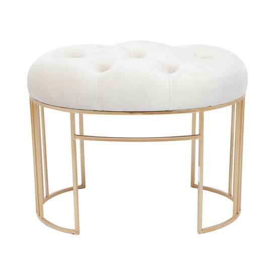24" Velvet & Metal Glam Bench